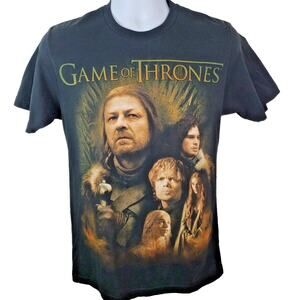 Official Game of Thrones Eddard Stark Tyrion John Snow Black Tshirt Size M